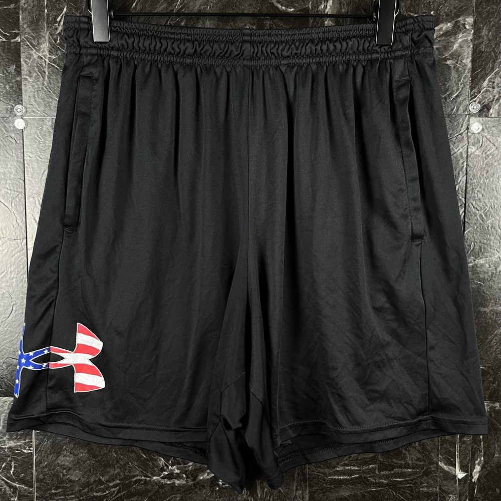 Under Armour Men's Black USA Flag Running Shorts Large